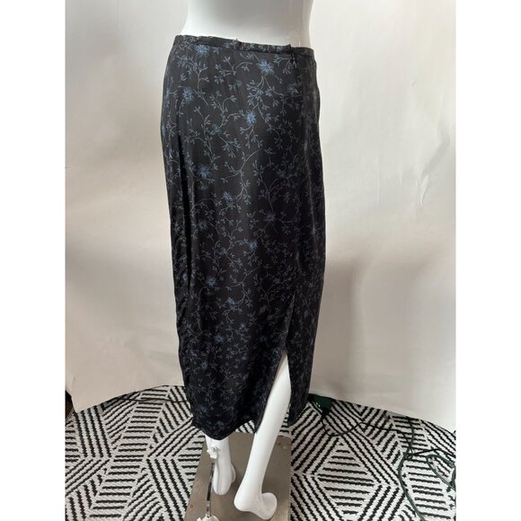 Old Navy Womens Black & Blue Floral Rayon Maxi Skirt Size 4 - Picture 4 of 16